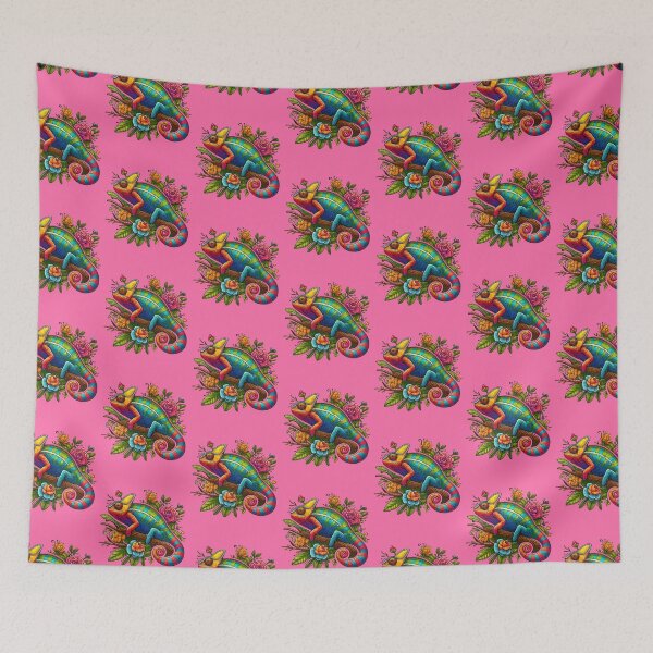 Item preview, Watercolor Chameleon Lizard Flowers Colorful Chameleon Lover -  designed and sold by PurpleLoveStore.