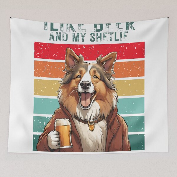 Item preview, My shetland sheepdog dog and beer "i like beer and my shetlie and maybe 2 people" designed and sold by GoodyPaws.