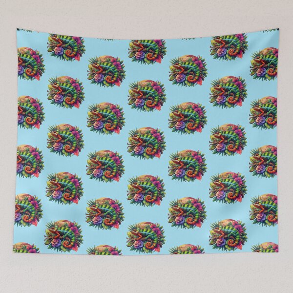 Item preview, Watercolor Chameleon Lizard Flowers Colorful Chameleon Lover -  designed and sold by PurpleLoveStore.