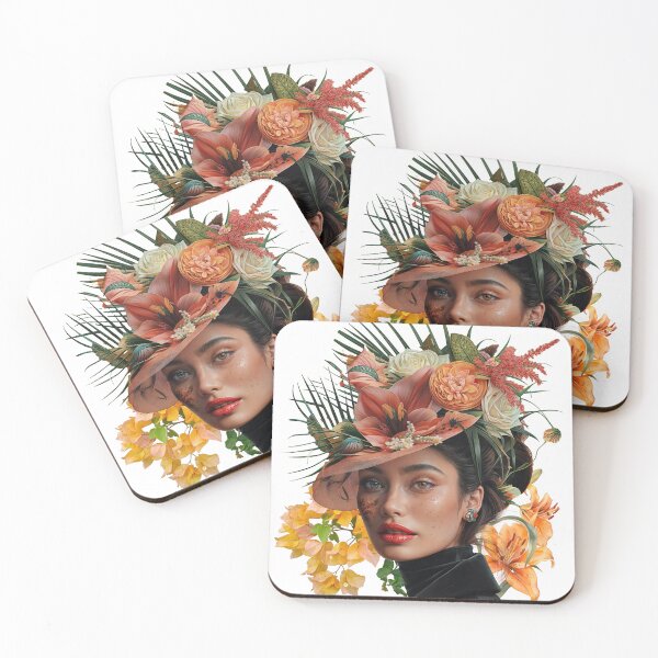 Item preview, Collage Wall Art T-shirt Design: Girl with Fascinator designed and sold by ForeverPrintsOK.
