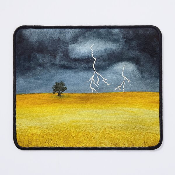Item preview, Hand painted watercolor Prairie Storm in Canola field designed and sold by Jackies-art.