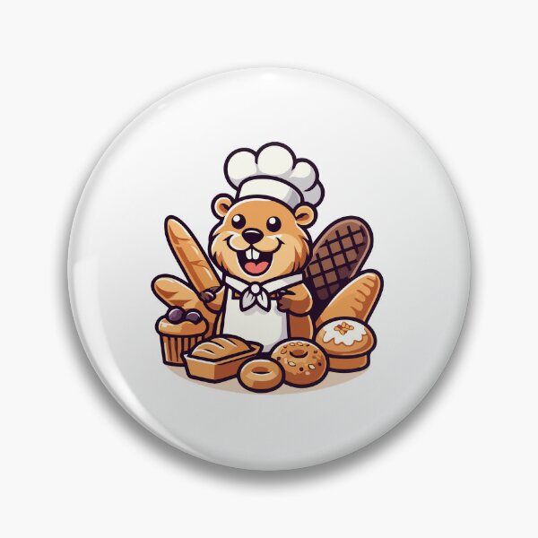 Item preview, Baker Beaver with Pastries - Cute and Whimsical Culinary designed and sold by Akioos.