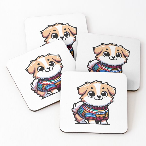 Item preview, Adorable cachorro con suéter colorido: animal lindo y acogedor designed and sold by Akioos.