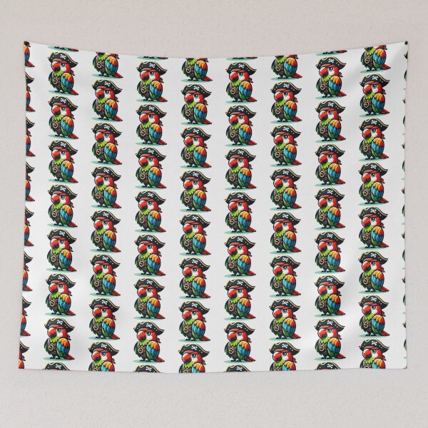 Item preview, Pirate Parrot with Eye Patch and Hat - Fun and Adventurous Bird designed and sold by Akioos.