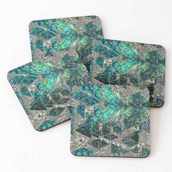 Item preview, Abstract Geometric Abalone and Mother of pearl  designed and sold by Nartissima.