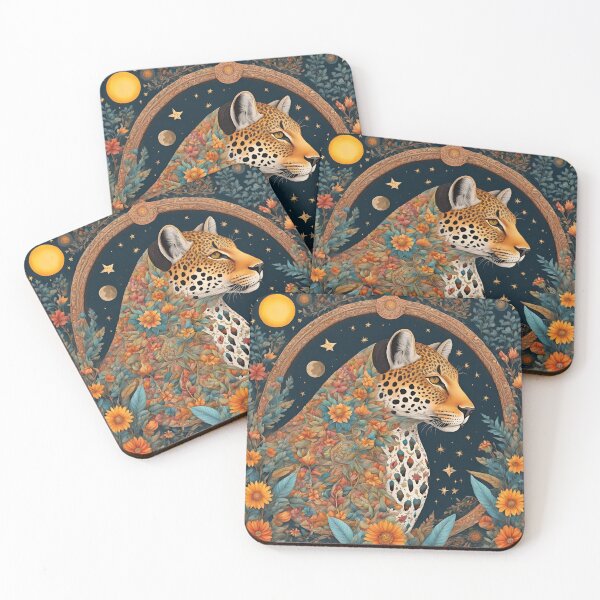 Item preview, Golden Leopard with Blooming Petals designed and sold by josie1680.