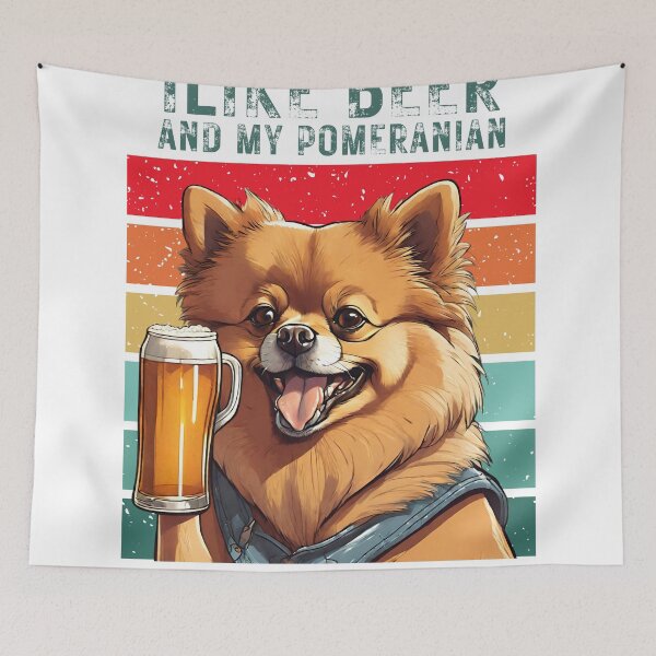 Item preview, My Pomeranian  dog and beer "i like beer and my pomeranian and maybe 2 people" designed and sold by GoodyPaws.
