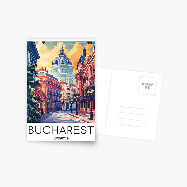 Artikel-Vorschau von Eine Vintage Reiseillustration von Bukarest - Rumänien, designt und verkauft von GoodOldVintage.