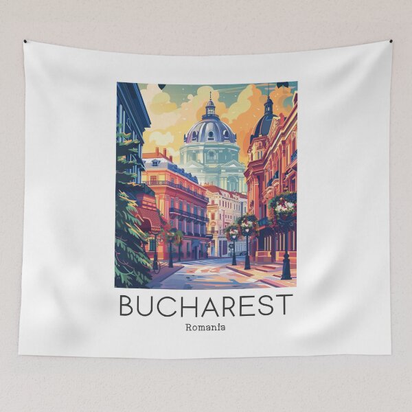Item preview,  A Vintage Travel Illustration of Bucharest - Romania  designed and sold by GoodOldVintage.