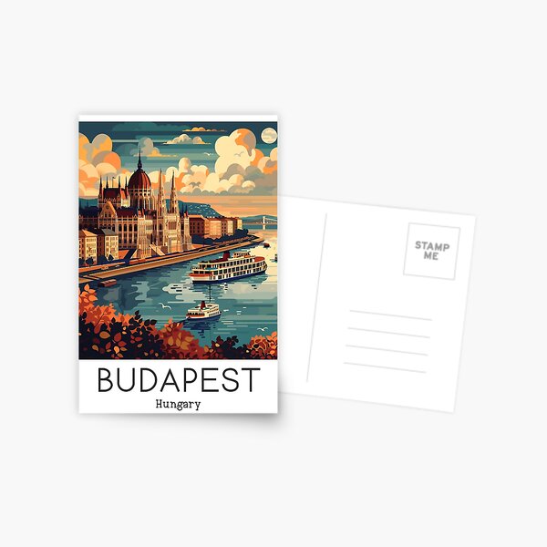 Artikel-Vorschau von Eine Vintage Reiseillustration von Budapest - Ungarn, designt und verkauft von GoodOldVintage.