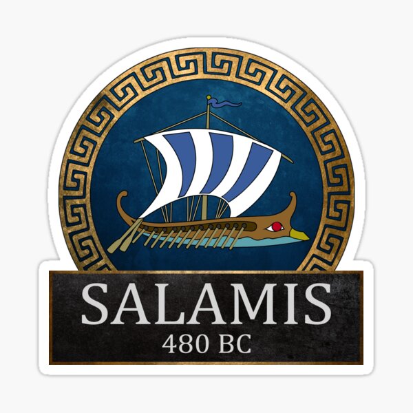 Aperçu de l'œuvre La bataille de Salamis antique Grèce Greco Perse Guerres créée et vendue par Agema Apparel.