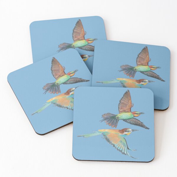 Item preview,  Merops apiaster, Brightly Colored, Acrobatic Bee Eater Birds Flying designed and sold by Julia Doria.