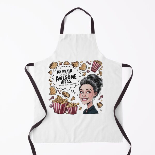 Item preview, "Snack-Struck Savvy: A Whimsical Cartoon of a Woman's Overflowing Imagination" designed and sold by Chandrakant750.