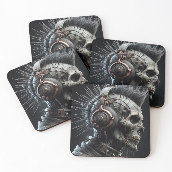Item preview, Discover the unique blend of style and function with this steampunk skull Mohawk designed and sold by AiPoliviosArt.
