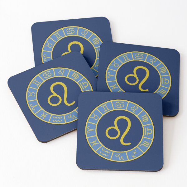 Artikelvorschau, Löwe-Sternzeichen-Rad+Astrologie-Symbole Gold+Blau entworfen und verkauft von NataliePaskell.