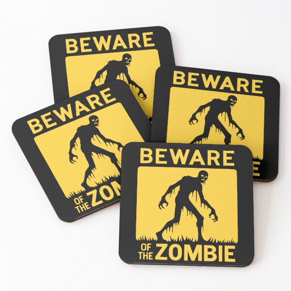 Artikelvorschau, Vorsicht vor dem Zombie-Schild, schwarz und gelb entworfen und verkauft von PrintSoulDesign.
