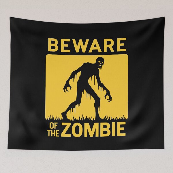 Item preview, Beware of the Zombie Sign Black and Yellow designed and sold by PrintSoulDesign.
