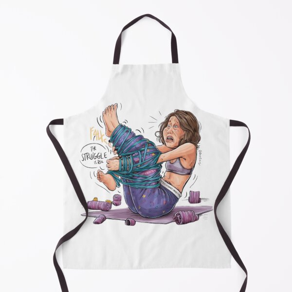 Item preview, "Caught in a Stretch: The Epic Saga of Yoga Pants vs. Woman" designed and sold by Chandrakant750.