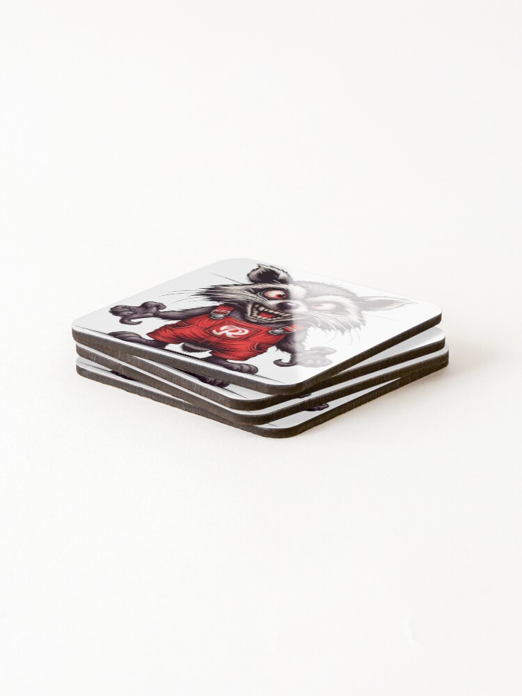 Thumbnail 4 of 5, Coasters (Set of 4), Angry Racoon designed and sold by Designowner.