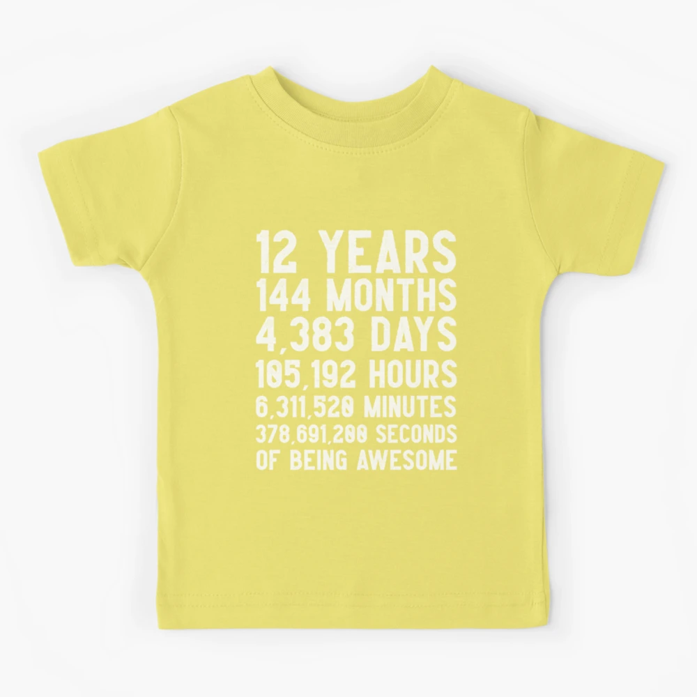 Camiseta para niños for Sale con la obra «12a camiseta de la cuenta  descendiente del cumpleaños regalo divertido del regalo de cumpleaños 12  años, Feliz cumpleaños 12 años de edad