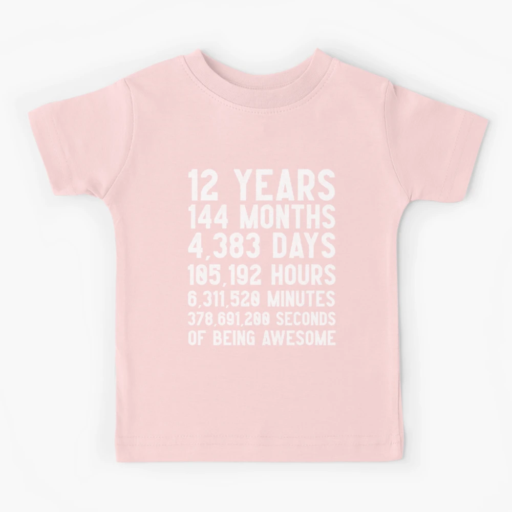 Camiseta para niños for Sale con la obra «12a camiseta de la cuenta  descendiente del cumpleaños regalo divertido del regalo de cumpleaños 12  años, Feliz cumpleaños 12 años de edad