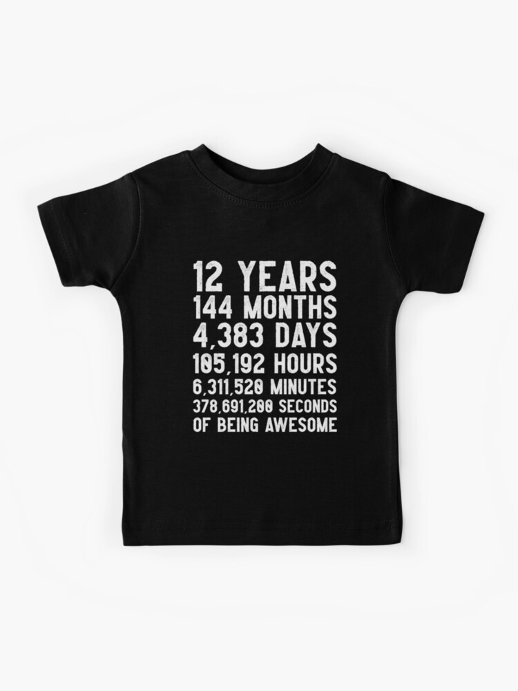 Camiseta para niños for Sale con la obra «12a camiseta de la cuenta  descendiente del cumpleaños regalo divertido del regalo de cumpleaños 12  años, Feliz cumpleaños 12 años de edad