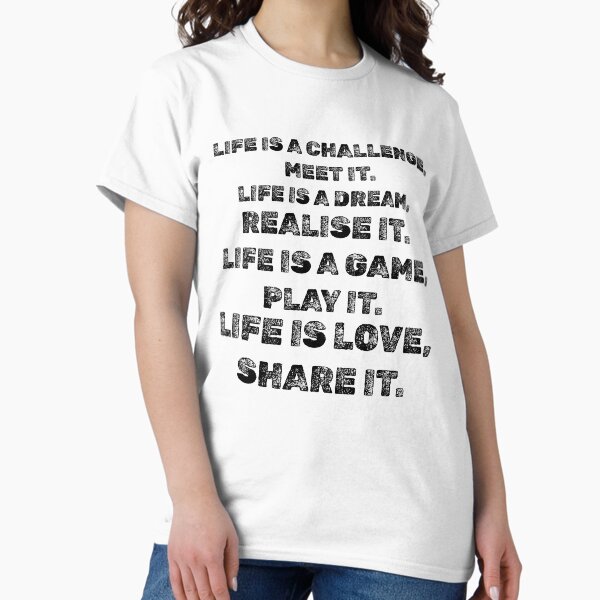 Item preview, LIFE IS A CHALLENGE, MEET IT. black designed and sold by JMoraisDesigns.