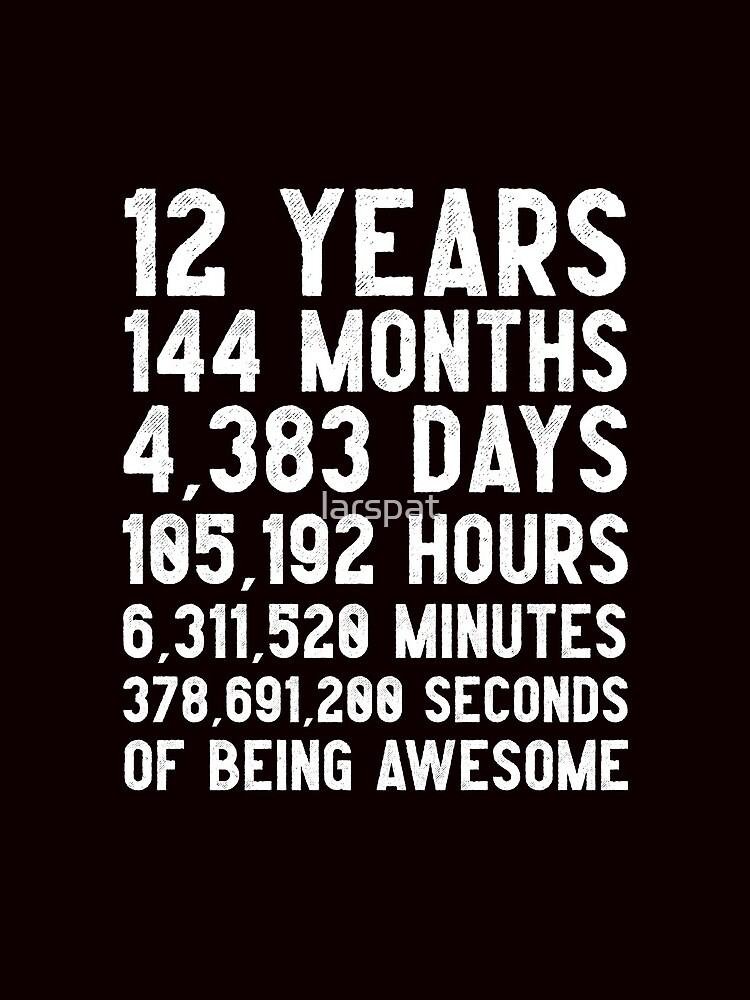 12th Birthday Countdown T-Shirt Funny Gift Birthday Gift 12 Year Olds | Happy Birthday 12 Years Old | Gift for 12 Year Olds by larspat