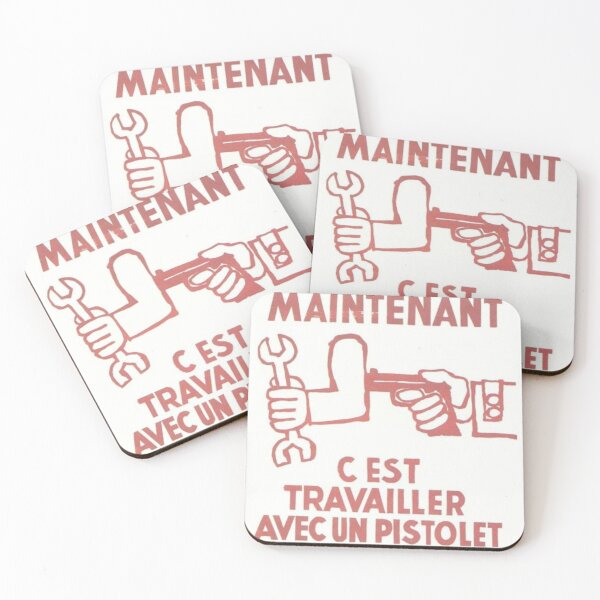 Item preview, "Travailler maintenant, c'est travailler avec un pistolet dans le dos." May '68 Situationist Poster designed and sold by FightCommodity.