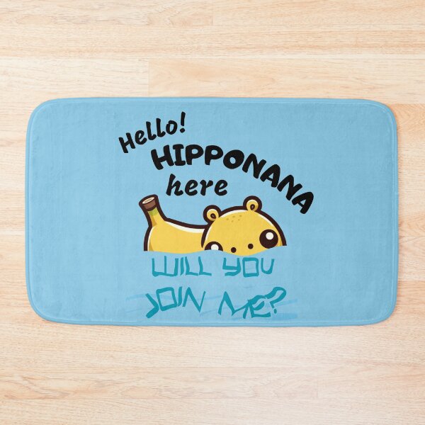 Item preview, Hello! Hipponana here. Will you join me? - cute banana hippo designed and sold by Funny-Banana.