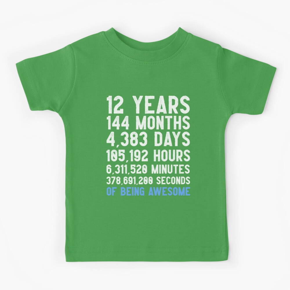 Camiseta para niños for Sale con la obra «Boys 12th Birthday Countdown  T-Shirt Regalo divertido Birthday Gift 12 años de edad Boys, Feliz  cumpleaños 12 años de edad