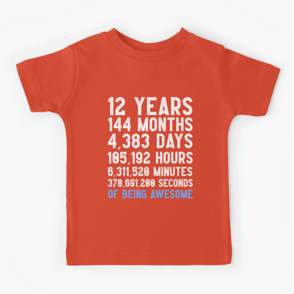 Camiseta para niños for Sale con la obra «Boys 12th Birthday Countdown T-Shirt  Regalo divertido Birthday Gift 12 años de edad Boys, Feliz cumpleaños 12  años de edad