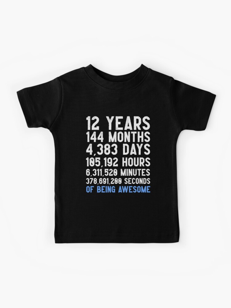 Camiseta para niños for Sale con la obra «Boys 12th Birthday Countdown  T-Shirt Regalo divertido Birthday Gift 12 años de edad Boys, Feliz  cumpleaños 12 años de edad