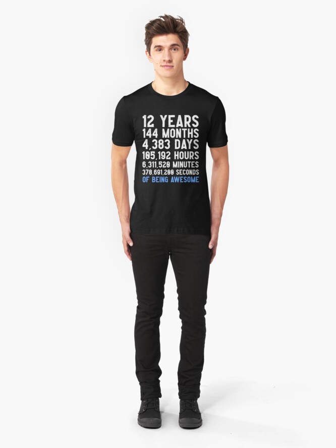 "Boys 12th Birthday Countdown TShirt Funny Gift Birthday Gift 12 Year