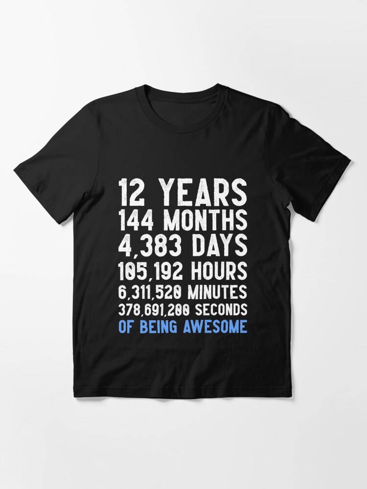 Boys 12th Birthday Countdown T-Shirt Funny Gift Birthday Gift 12 Year Old  Boys | Happy Birthday 12 Years Old | Gift for 12 Year Olds | Essential