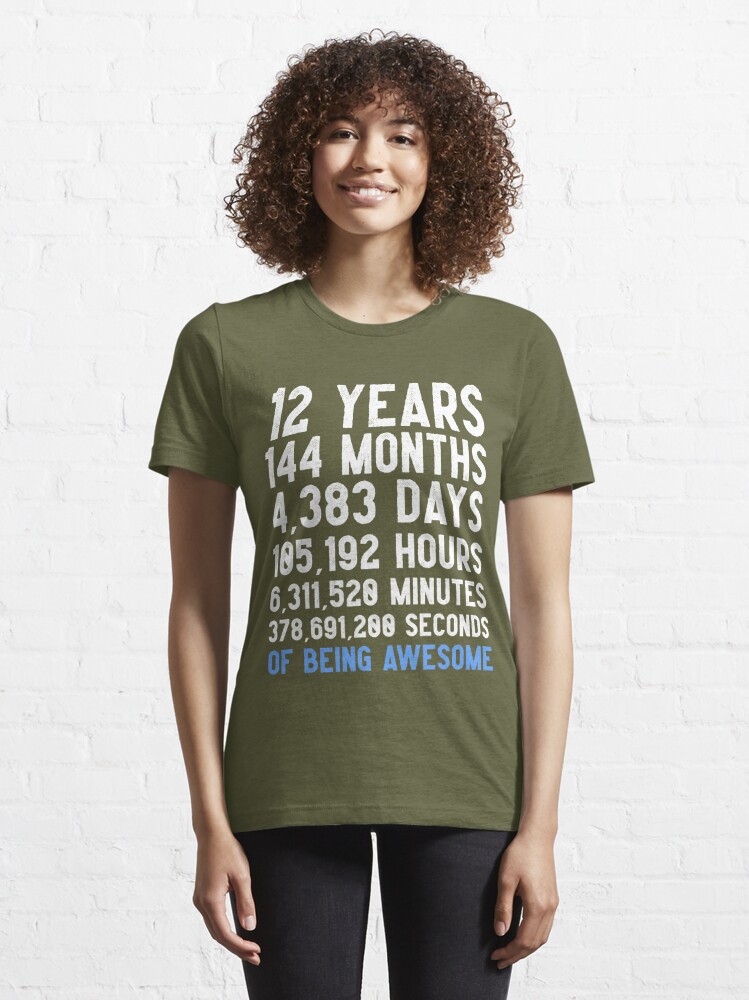 Camiseta esencial for Sale con la obra «Boys 12th Birthday Countdown T-Shirt  Regalo divertido Birthday Gift 12 años de edad Boys, Feliz cumpleaños 12  años de edad, Regalo para 12 años» de larspat