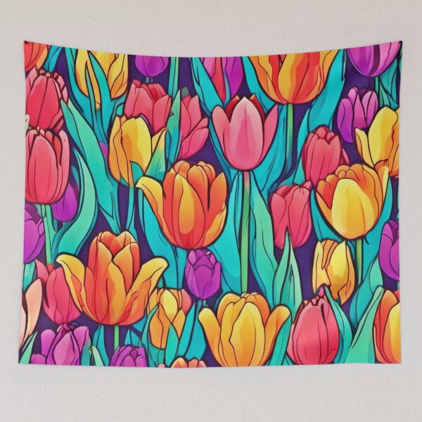 Item preview, Colorful Tulip Cartoon Art designed and sold by Health And Fitness Posts e-Store.