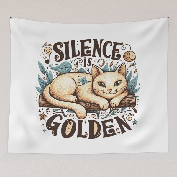 Item preview, Cat say that silence is golden  designed and sold by Coollzone.