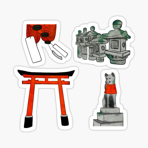 Item preview, Japanese Shrine Sticker Set designed and sold by Booneb.