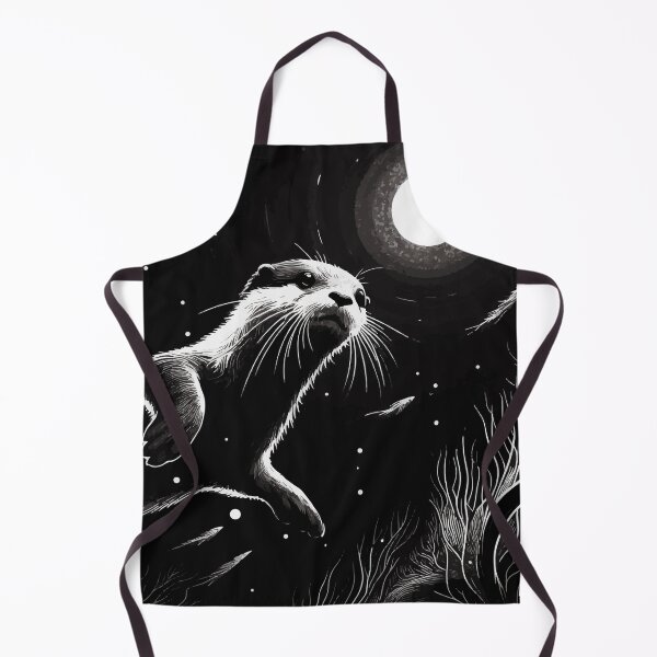 Item preview, Monochromatic Outline Otter In Underwater World designed and sold by TomFrontierArt.
