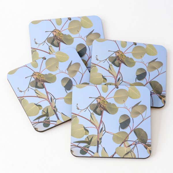 Item preview, Hummingbird Resting in Silver Dollar Eucalyptus Leaves   designed and sold by CarolM.