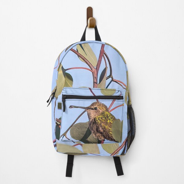 Item preview, Hummingbird Resting in Silver Dollar Eucalyptus Leaves designed and sold by CarolM.