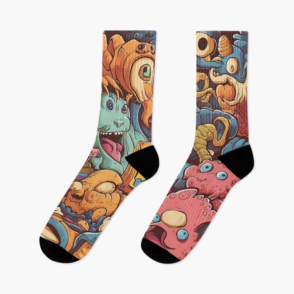 Item preview, Colorful monsters pattern designed and sold by Haji  Kamora.