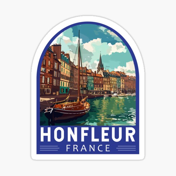 Item preview, Honfleur France Travel Art Emblem designed and sold by KrisSidDesigns.