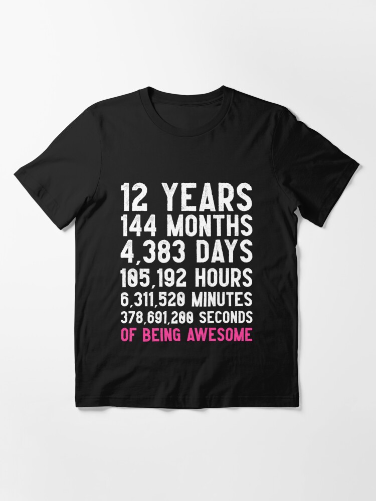 Girls 12th Birthday Countdown T-Shirt Funny Gift Birthday Gift 12 Year Old  Girls, Happy Birthday 12 Years Old, Gift for 12 Year Olds Essential  T-Shirt for Sale by larspat