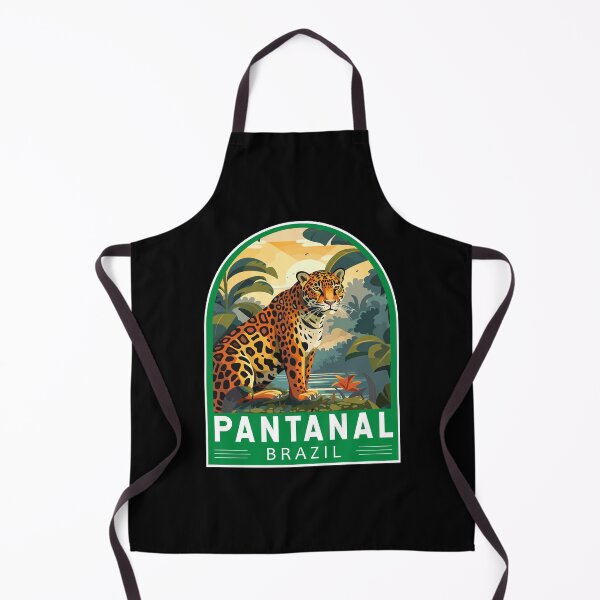 Item preview, Pantanal Brazil Jaguar Travel Art Emblem designed and sold by KrisSidDesigns.