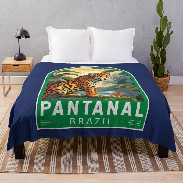 Item preview, Pantanal Brazil Jaguar Travel Art Emblem designed and sold by KrisSidDesigns.