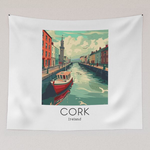 Item preview, A Vintage Travel Illustration of Cork - Ireland  designed and sold by GoodOldVintage.