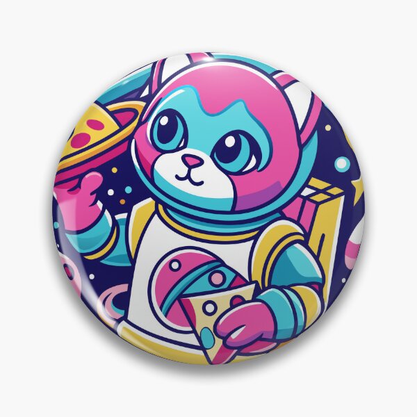 Item preview, Cat Eating Pizza in Space designed and sold by MakeitMelo.
