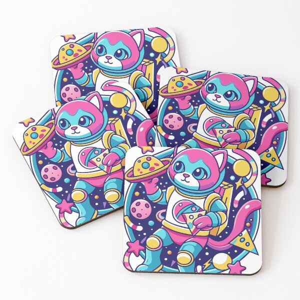 Item preview, Cat Eating Pizza in Space designed and sold by MakeitMelo.